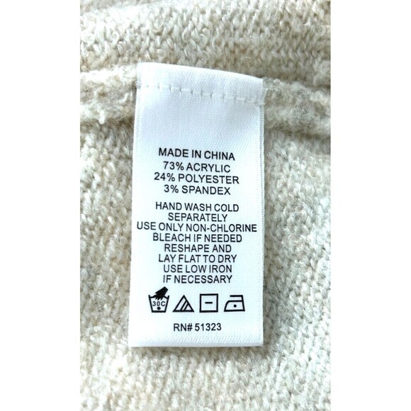 Cece Womens Glamour Melody Antique Beige Mock Neck Sweater Small New With Tag R2 - Picture 13 of 13